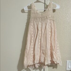 FP One Size xs' Boho Lace Sun Dress in Blush